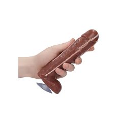   Dicky Cum - mýdlo ve tvaru penisu s varlaty - hnědé (250g)