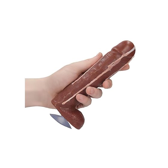 Dicky Cum - mýdlo ve tvaru penisu s varlaty - hnědé (250g)