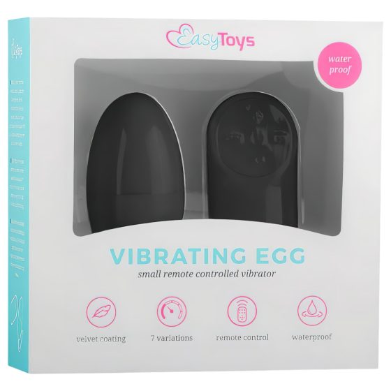 Easytoys - Vajíčko na dálkové ovládání se 7 rytmy vibrací (černé)