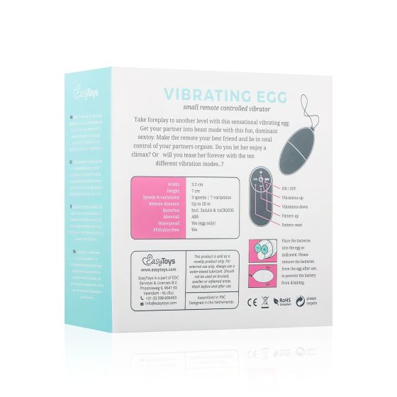 Easytoys - Růžové vibrační vajíčko s 7 rytmy a dálkovým ovládáním