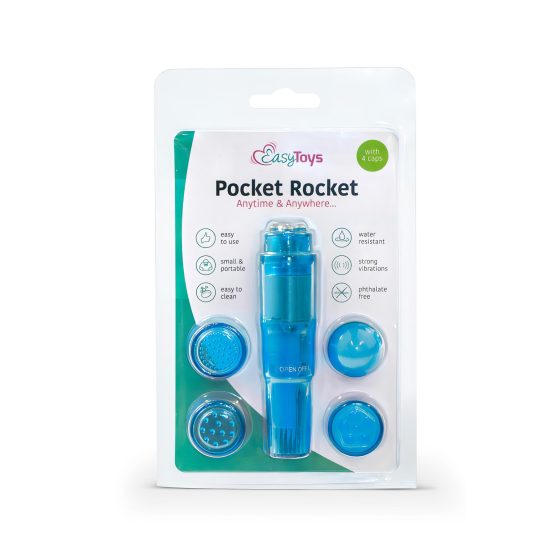 Easytoys Pocket Rocket - vibrační sada - modrá (5 dílů)