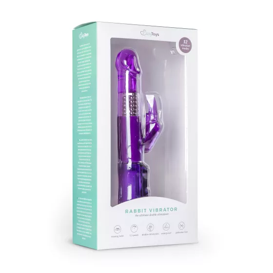 Easytoys Rabbit - rotační vibrátor s perlami a klitorálním ramenem - fialový