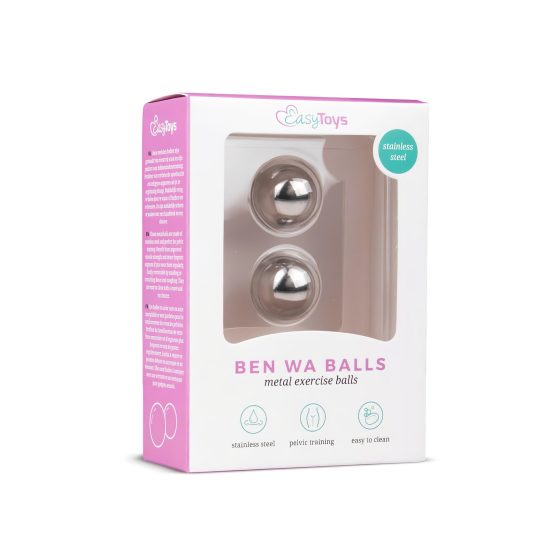 Easytoys Ben Wa - ocelová gejšská kulička - stříbrná (19 mm)