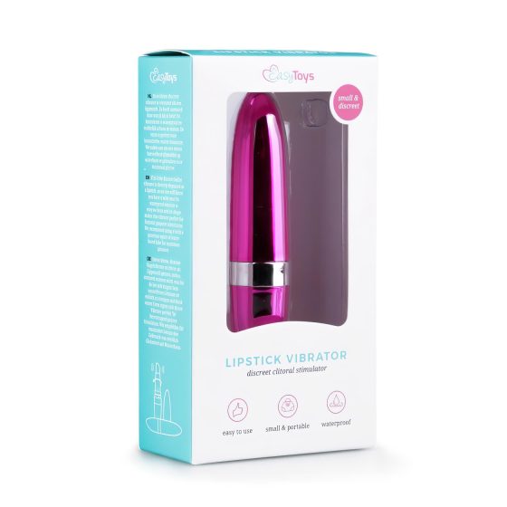 Easytoys Lipstick - vodotěsný růžový vibrátor ve tvaru rtěnky
