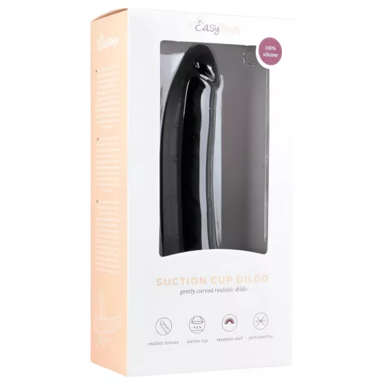 Easytoys - realistické dildo s přísavkou - 100% silikon - 21 cm - černé