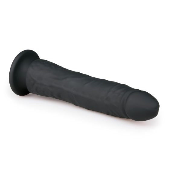 Easytoys - přísavkový 100% silikonový dildo (21 cm) - černý