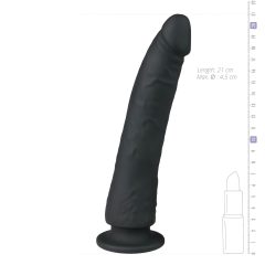   Easytoys - přísavkový 100% silikonový dildo (21 cm) - černý