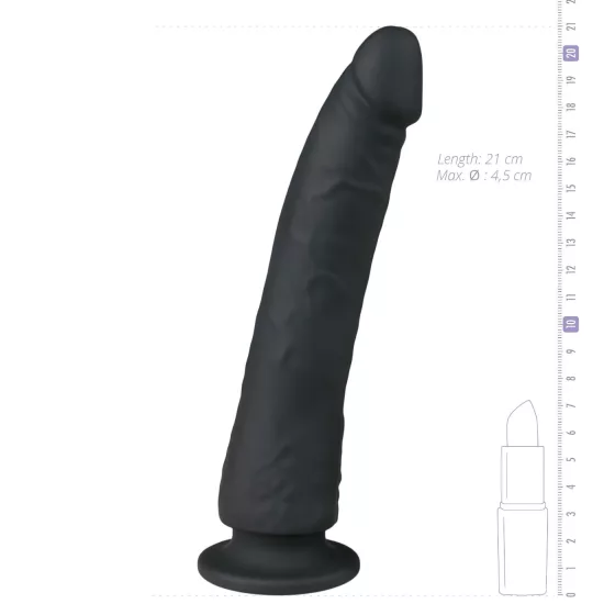 Easytoys - realistické dildo s přísavkou - 100% silikon - 21 cm - černé