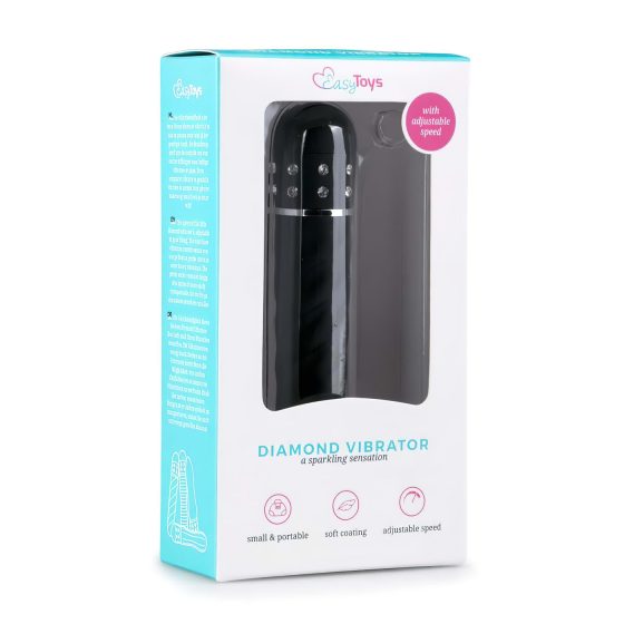 Easytoys Diamond Twirled - Vibrační kroucená hůl (černá)