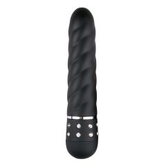   Easytoys Diamond Twirled - Vibrační kroucená hůl (černá)