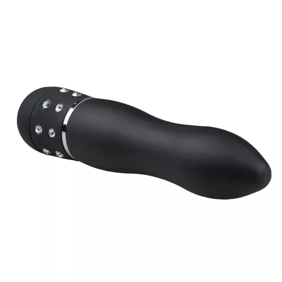 Easytoys Diamond Curved - mini vibrátor - zakřivený - černý