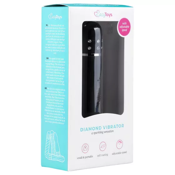 Easytoys Diamond Curved - mini vibrátor - zakřivený - černý