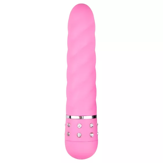 Easytoys Diamond - vibrátor s kroucenou tyčí - růžový