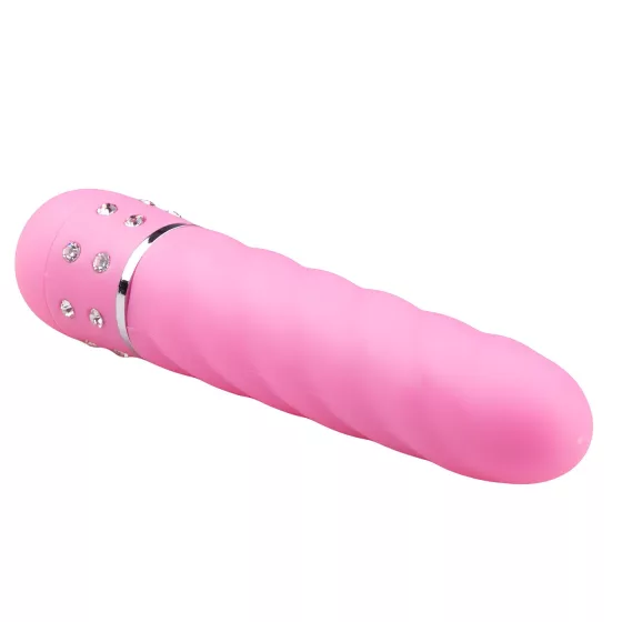 Easytoys Diamond - vibrátor s kroucenou tyčí - růžový