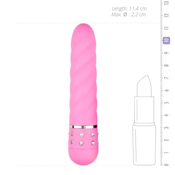 Easytoys Diamond - spirálový tyčový vibrátor (růžový)