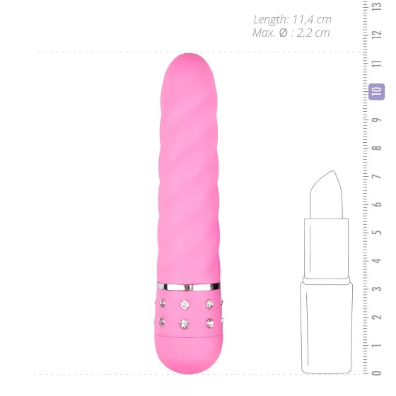 Easytoys Diamond - vibrátor s kroucenou tyčí - růžový