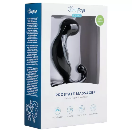 EasyToys - masážní vibrátor na prostatu - černý silikon