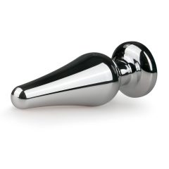   Easytoys Kovový Plug č.11 - anální kužel s růžovým kamenem - stříbrný (3,5cm)