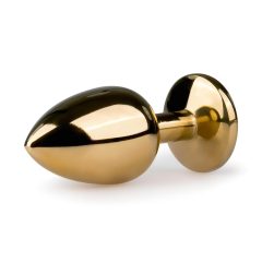   Easytoys Kovové No.1 - anální kolík s fialovým kamenem - zlatý (2,5 cm)
