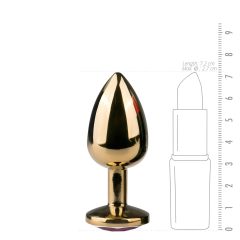   Easytoys Kovové No.1 - anální kolík s fialovým kamenem - zlatý (2,5 cm)