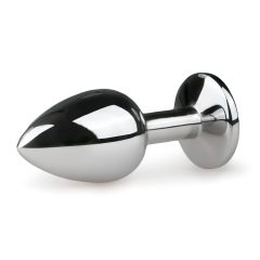   Easytoys Metal No.1 - stříbrný anální kolík s růžovým kamenem (2,7 cm)