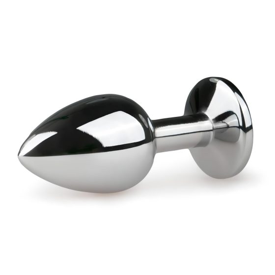 Easytoys Metal No.1 - stříbrný anální kolík s růžovým kamenem (2,7 cm)