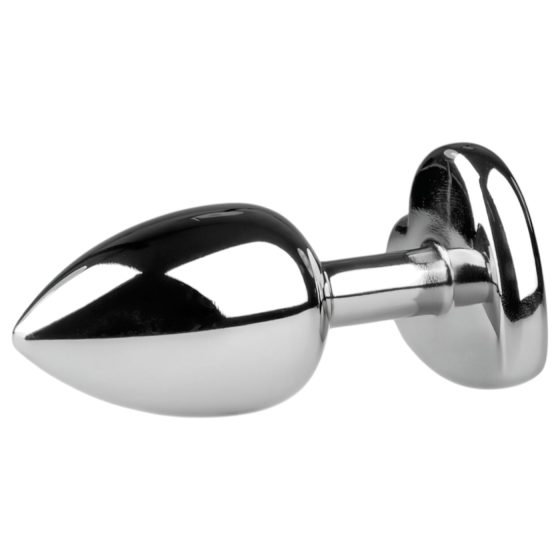 Easytoys - anální kolík srdíčkový kámen kovový stříbrný bílý