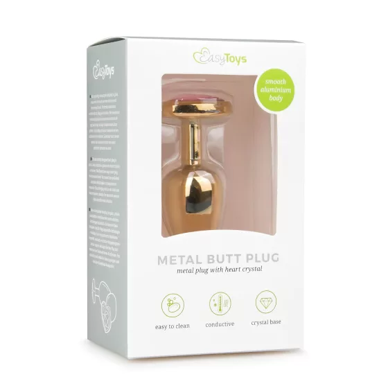 Easytoys - anální kolík - kovový - zlatá/růžová - 2,5 cm