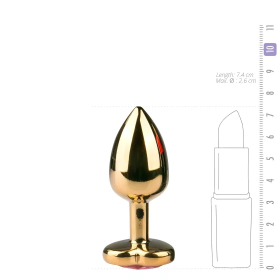 Easytoys - anální kolík - kovový - zlatá/růžová - 2,5 cm