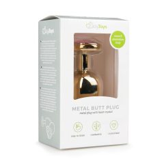   Easytoys Kovový anální kolík No.8 se srdcovou základnou - zlatá-růžová (3,5 cm)