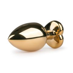   Easytoys Kovový anální kolík No.8 se srdcovou základnou - zlatá-růžová (3,5 cm)
