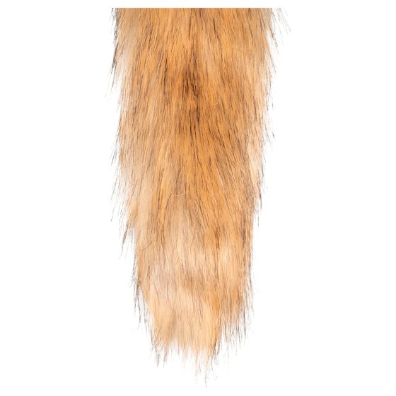 Easytoys Fox NO1 - anální kovový kolík s liščím ocasem - stříbrný/rezavý