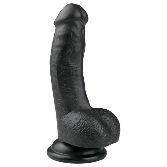 Easytoys - černé dildo s přísavkou a varlaty (15 cm)