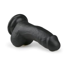 Easytoys - černé dildo s přísavkou a varlaty (15 cm)