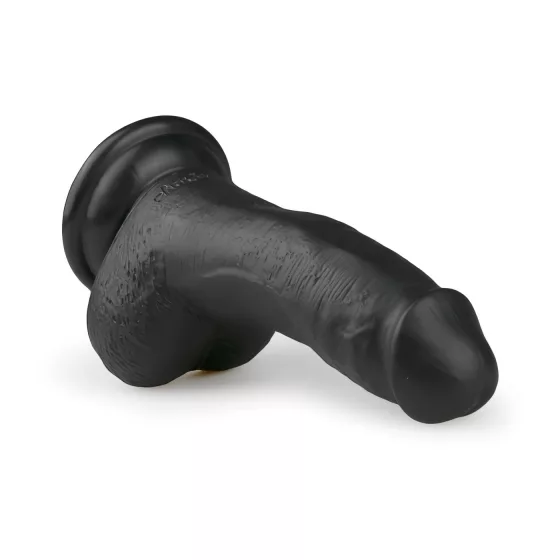 Easytoys - dildo s přísavkou a varlaty - černý 15 cm