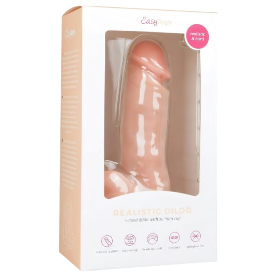 Easytoys - dildo s přísavkou a varlaty (17,5 cm) - přírodní