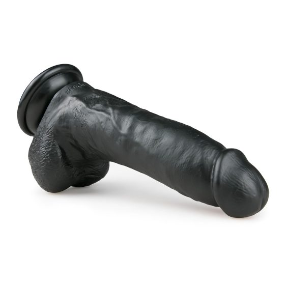 Easytoys - přísavkový dildo s varlaty (20 cm) - černý