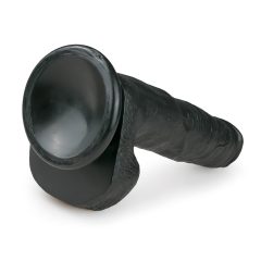 Easytoys - přísavkový dildo s varlaty (22,5 cm) - černý