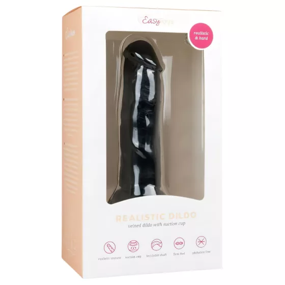 EasyToys - realistické dildo s přísavkou (15,5 cm, černé)