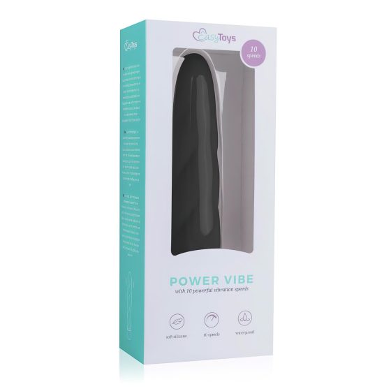 Easytoys Power Vibe - kroucený silikonový vibrátor (černý)