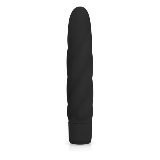 Easytoys Power Vibe - kroucený silikonový vibrátor (černý)
