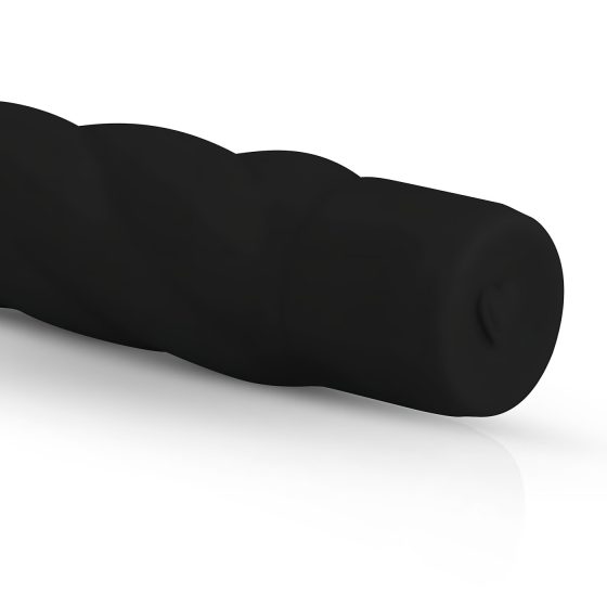Easytoys Power Vibe - kroucený silikonový vibrátor (černý)