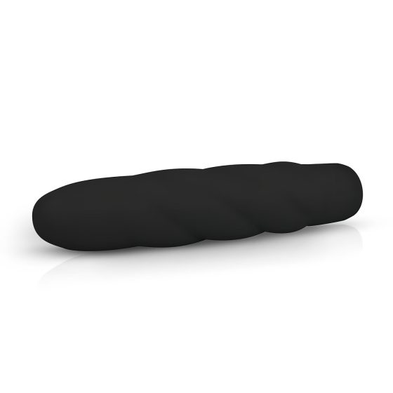 Easytoys Power Vibe - kroucený silikonový vibrátor (černý)