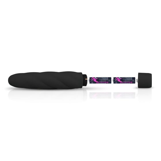Easytoys Power Vibe - kroucený silikonový vibrátor (černý)