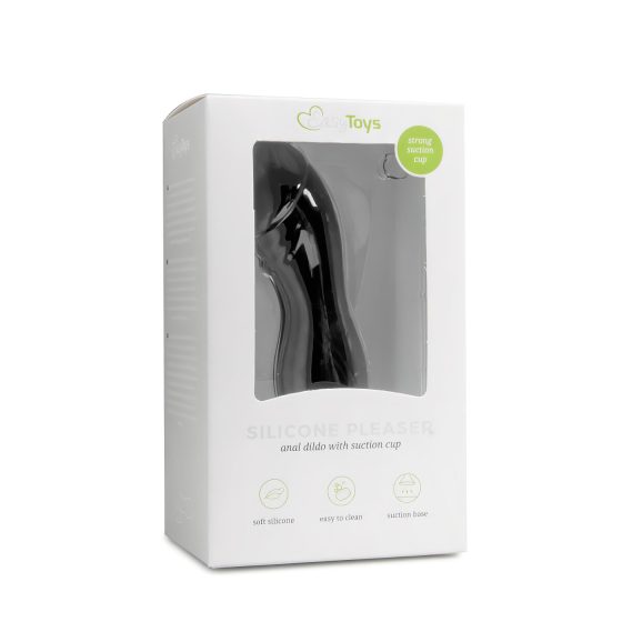 Easytoys - černé dildo s žaludem a přísavkou