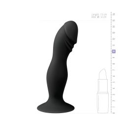 Easytoys - černé dildo s žaludem a přísavkou