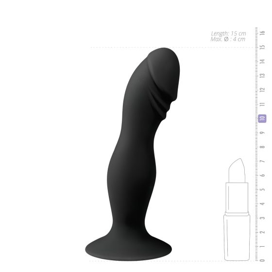 Easytoys - černé dildo s žaludem a přísavkou