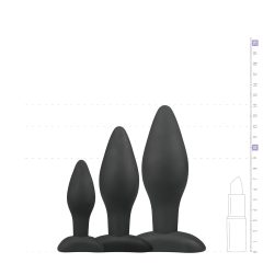 Easytoys Rocket - anální kolík sada - černá (3 díly)