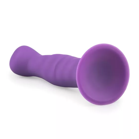 Easytoys - dildo s vlnitým povrchem a přísavkou - fialová