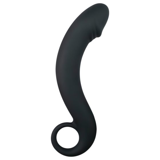 EasyToys Zahnuté Dildo - silikonové anální dildo (černé)